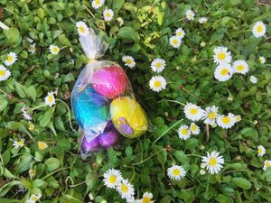 Sachet de chocolat sur l'herbe – Activité pour pâques à Brétigny-sur-Orge